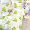 Fashionable Fun: 3-Piece Cartoon Frog Print Duvet Cover Set for Vibrant Bedrooms