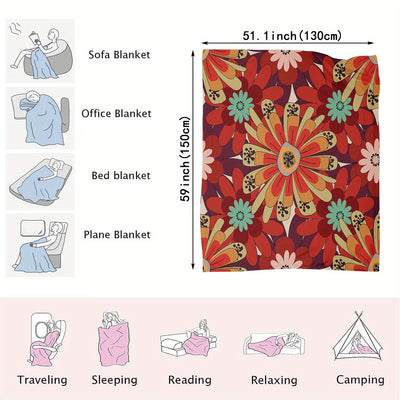 Floral Dreams: Cozy and Stylish Flannel Bed Blanket for Ultimate Comfort and Elegance