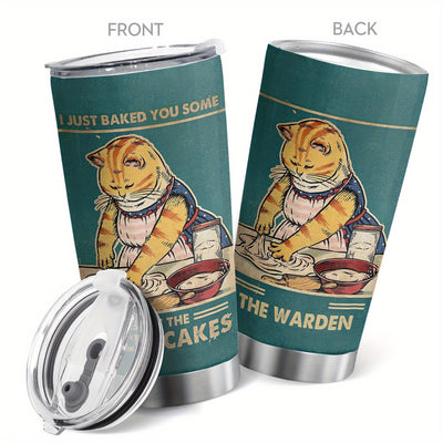 Funny Baked Cat Insulated Tumbler: Enjoy your Coffee with Purrfection!