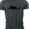 Whimsical and Stylish: Cartoon Cat Graphic Print T-Shirt for Men - Trendy Summer Fashion Essential for Casual Comfort