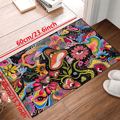Enchanting Mushroom Area Rug: Enhance Your Living Space with Eye-Catching Non-Slip Resistant, Waterproof and Machine Washable Carpet