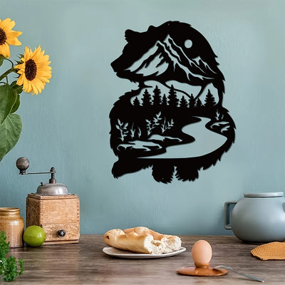 Discover the beauty of nature with Wilderness Bliss: Embrace Nature with Our Bear Metal Sign. Featuring a stunning bear design, this metal sign is the perfect wall art for wildlife lovers. Add a touch of wilderness to your home or cabin with this breathtaking piece.