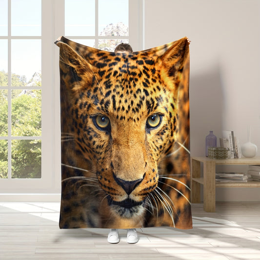 This cozy and stylish leopard print blanket is sure to bring warmth and comfort to anyone who uses it. Made with a soft and durable fabric, it's perfect for kids, teens, and anyone else who loves a soft blanket to snuggle in. The stylish design makes it a great gift for any occasion.