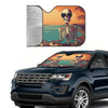 This Skull Print Car Windshield Sunshade is ideal for turning up the style of your car while also providing ultimate protection from the harsh sunlight. With its stylish and foldable aluminum film construction, you don't have to worry about UV rays and other harmful elements, all while enjoying its skull print.