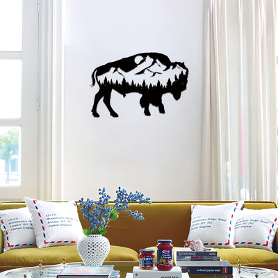 Wild Cow Metal Wall Art: Gorgeous Wildlife Sign Ornament for Farmhouse, Living Room, & Garden Décor - Perfect Gift for Wildlife Lovers, Halloween Room Styling, and Gothic-Themed Spaces