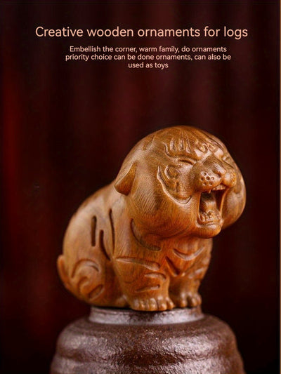 This exquisite Green Sandalwood carving features a retro Oriental Zodiac Tiger, making it a unique and impressive addition to any home decor. Crafted with meticulous detail, this piece showcases the beauty and charm of traditional Asian design. Elevate your space with this timeless and tasteful masterpiece.