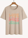 Love Like Jesus Letter Print T-Shirt, Short Sleeve Crew Neck Casual Top For Spring & Summer, Women's Clothing