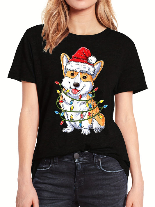 This Corgi Print Crew Neck T-Shirt is perfect for the upcoming spring/summer season! It's lightweight material and breathable design ensure that it's the perfect addition to any women's wardrobe. It's cute and casual style is sure to turn heads and express your unique sense of style!
