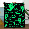 Cozy Ghost and Bat Flannel Blanket - Perfect for Teens, Travel, and Office - Available in All Seasons