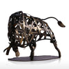 Braided Cattle: A Captivating Handmade Metal Sculpture for Modern Home Decor