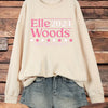 Stylish Plus-Size Casual Sweatshirt: Women's Plus Slogan Print Long Sleeve Round Neck Sweatshirt