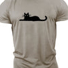 Whimsical and Stylish: Cartoon Cat Graphic Print T-Shirt for Men - Trendy Summer Fashion Essential for Casual Comfort