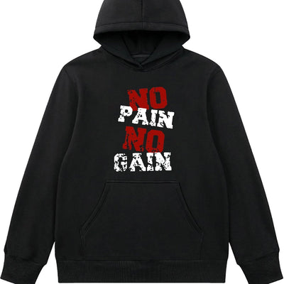 No Pain, No Gain: The Ultimate Graphic Print Hoodie for Active Men