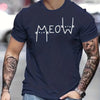 Cute Cartoon Cat Letter Print Tee: Cool and Comfy Men's Summer Shirt