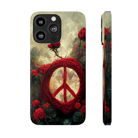 Peace Sign With Climbing Red Roses Romantic, Case-Mate