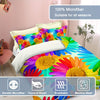 Vibrant Rainbow Daisy Print Duvet Cover Set: Luxuriously Soft and Stylish Bedding for Bedroom and Guest Room(1*Duvet Cover + 2*Pillowcases, Without Core)