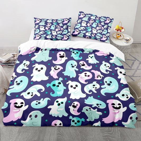 This brightly-colored Halloween themed Duvet Cover Set adds a fun touch to any kids' or guest bedroom. The cartoon Little Devil print and feel of the fabric are designed for maximum comfort, and the microfiber material is highly breathable. Perfect for a spooky, cheerful atmosphere.