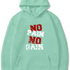 No Pain, No Gain: The Ultimate Graphic Print Hoodie for Active Men