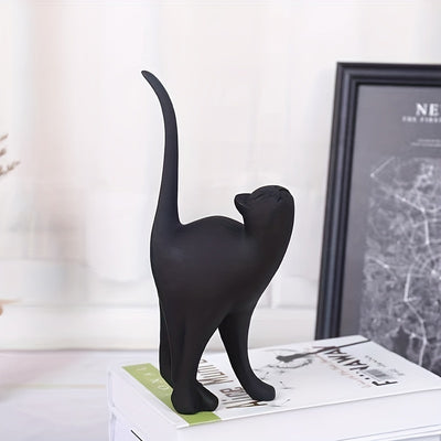 Adorable Resin Cat Home Decoration for Modern, Gothic, and Halloween-themed Rooms