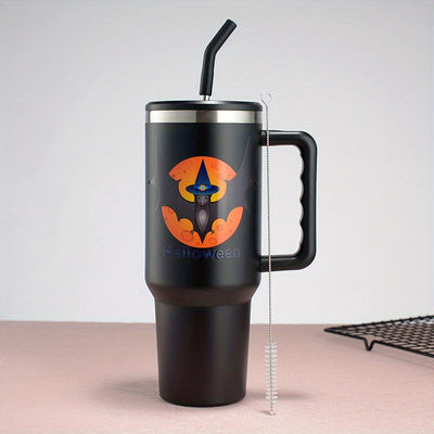 New 1200ml 5D Printed Christmas Bat & Pumpkin Tumbler, Large Capacity Car Car Cup, Ice Cream Beer Cup