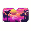 Summer Vibes: Beach Sunset Coconut Tree Windshield Car Sun shade - Stay Cool in Style!