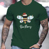 Buzzy Christmas Cheer: Men's Trendy T-Shirt for Stylish Summer Outdoor Looks - Ideal Gift for Men