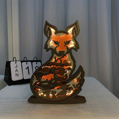 Illuminate your home with the Foxy Glow LED Night Light. The elegant and intricately designed wooden ornament adds a touch of warmth and charm to any room. Its multilayer carving creates a unique and mesmerizing glow. The perfect gift for home décor and special occasions.