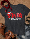 Santa Squad Snowflake Print Tshirt - Graceful Elegance for Women's Casual Chic