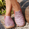 Stylish and Comfortable Women's Braided Pattern Canvas Slip-On Shoes for Casual Outdoor Travel