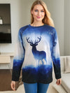 Deer Frolic: A Cozy Winter Staple - Women's Casual Long Sleeve Crew Neck Sweatshirt