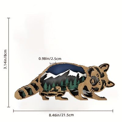 Whimsical Wooden Art Raccoon: A Charming Addition to Your Home Decor