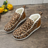 Cozy and Stylish: Women's Leopard Print Fuzzy Slip-On Shoes - Perfect for Winter