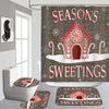 Merry Christmas Bathroom Bliss: Complete 4-Piece Shower Curtain Set with Rugs and Accessories - Festive Holiday Decor for a Joyful Bathing Experience!