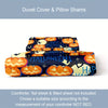 Spooktacular Dreams: Halloween-Themed Duvet Cover Set - Moon, Pumpkin, and Bat Design for Festive Bedroom Decor(1*Duvet Cover + 2*Pillowcases, Without Core)