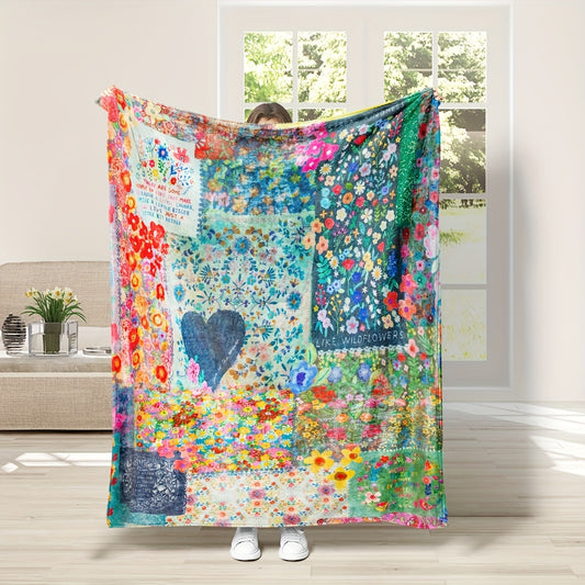 This Colorful Floral Flannel Blanket is an ideal choice for cozy comfort. Made from flannel, it adds a stylish touch to any bedroom or living room. Perfect for the couch, bed, sofa, camping, or travelling, this lightweight blanket is easy to take with you.