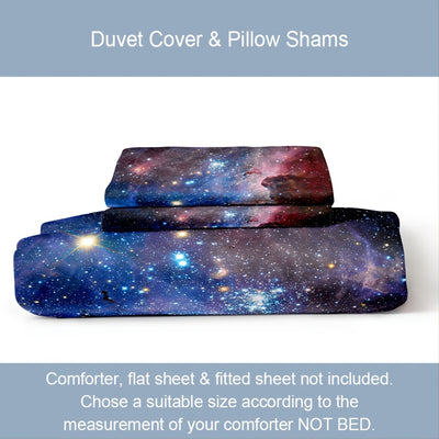 Galactic Dreams: Red Starry Sky Bedding Set for Guest Room - Includes Duvet Cover and Pillowcases (No Core)