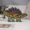 Dinosaur Delight: Stegosaurus Wooden Art Carving Light - Perfect Bedside Desk Decor and Soothing Night Light for Kids