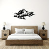 Nature's Essence: Metal Art Silhouette Wall Hanging - Enchanting Gift for Mountaineering Enthusiasts!