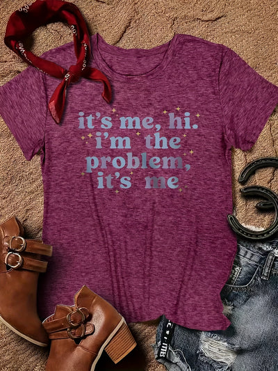 It's Me: A Stylish Letter Print T-Shirt for Women's Casual Summer Wear