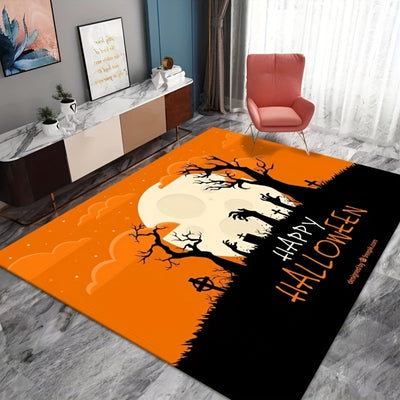 This Crystal Velvet Halloween Floor Mat offers a beautiful, gothic aesthetic with an eco-friendly design. This durable mat is designed for high traffic areas and is non-shedding and machine washable, ensuring it will last for many seasons.