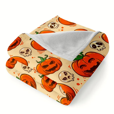 Cozy up with the Spooktacular Halloween Flannel Blanket: Perfect for Home Décor and Gift Giving!