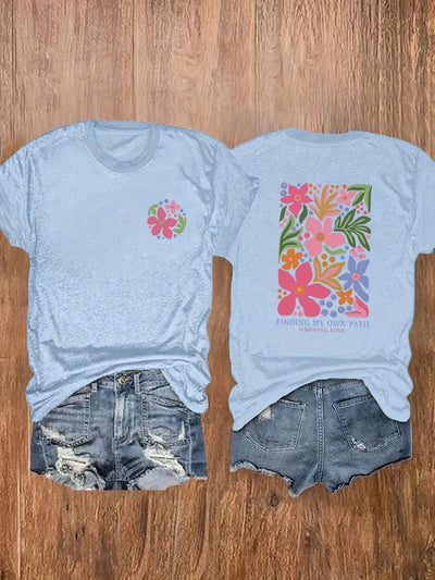 Floral Magic: Women's Plus Size Casual T-Shirt - Stylish, Comfortable, and Perfect for Everyday Wear