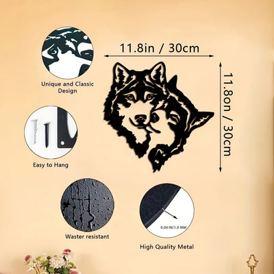 Wild and Mysterious: Wolf Mate Black Metal Wall Art - A Modern Touch for Every Room