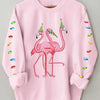 Festive Flamingo: Embrace the Holiday Spirit with our Christmas Flamingo Print Loose Sweatshirt