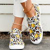 Leopard & Baseball Series Pattern Women's Canvas Shoes - Comfortable Lace-Up Slip-On Canvas Shoes for Casual Wear