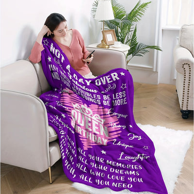 Queen Birthday Flannel Blanket: The Perfect Birthday Gift for Women - Mom, Daughter, Sister, Friends, Girlfriend