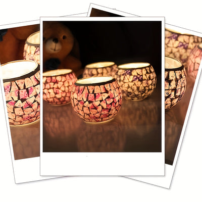 Pastoral Floral Mosaic Glass Candle Holder: Elevate Your Décor for Special Occasions