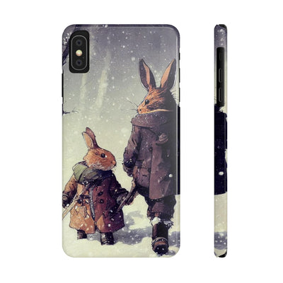 Rabbits in adventurer Phone Case, Rabbit walk in the snow Phone Cases, Case-Mate