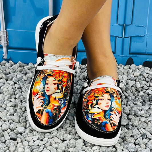 Elevate your style with our Women's Cartoon Beauty Loafers. These stylish and comfortable slip-on canvas shoes are perfect for your daily wear needs. Made with high-quality materials, they provide long-lasting comfort and durability. Make a statement with our unique cartoon beauty design and stay comfortable all day long.