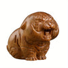 Retro Oriental Zodiac Tiger: Exquisite Green Sandalwood Carving for Home Decor